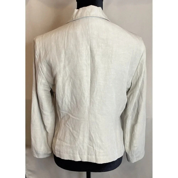 Ralph Lauren LRL Size 8 Tan Beige‎ Linen Silk 3 Button Hidden Jacket Pockets - Picture 2 of 11